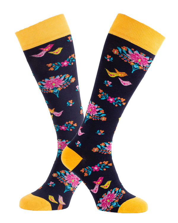 Chaussettes montantes fleurs slaves duo
