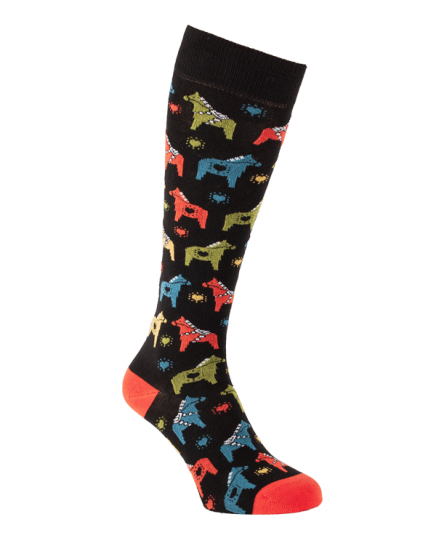 Chaussettes d'équitation Cheval Dala suédois noir 3/4 droit