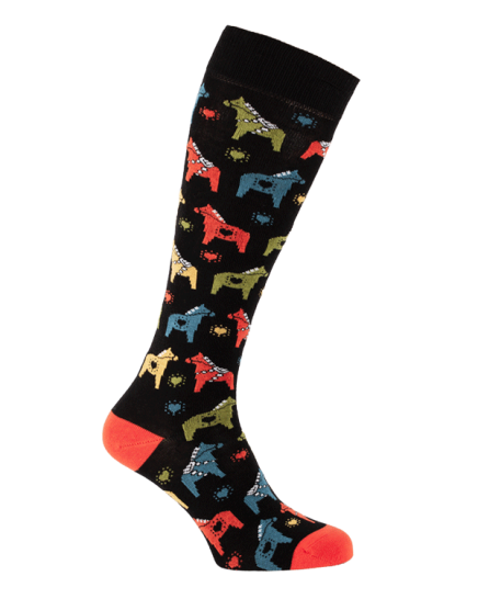 Chaussettes d'équitation Cheval Dala suédois noir profil droit